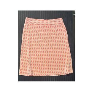 Cato Women’s Pink White Fit & Flare Skirt Size 10 Stretch 26”